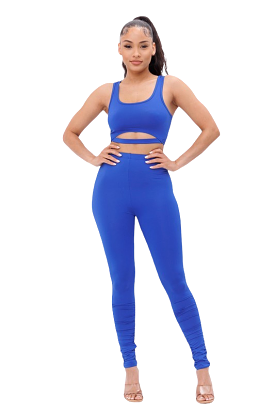 Adrein Royal Blue Leggings 2 Piece Set