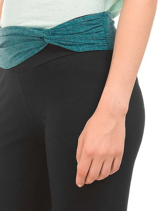 Aeropostale Heathered Waistband Active Capri Leggings