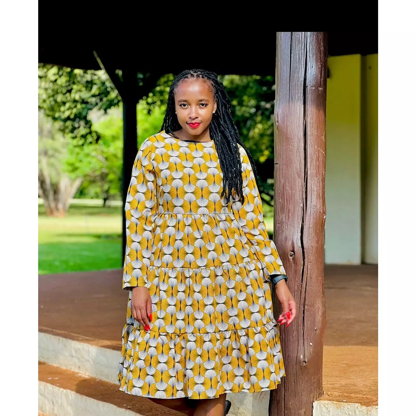 African Long Sleeve Printed Dress