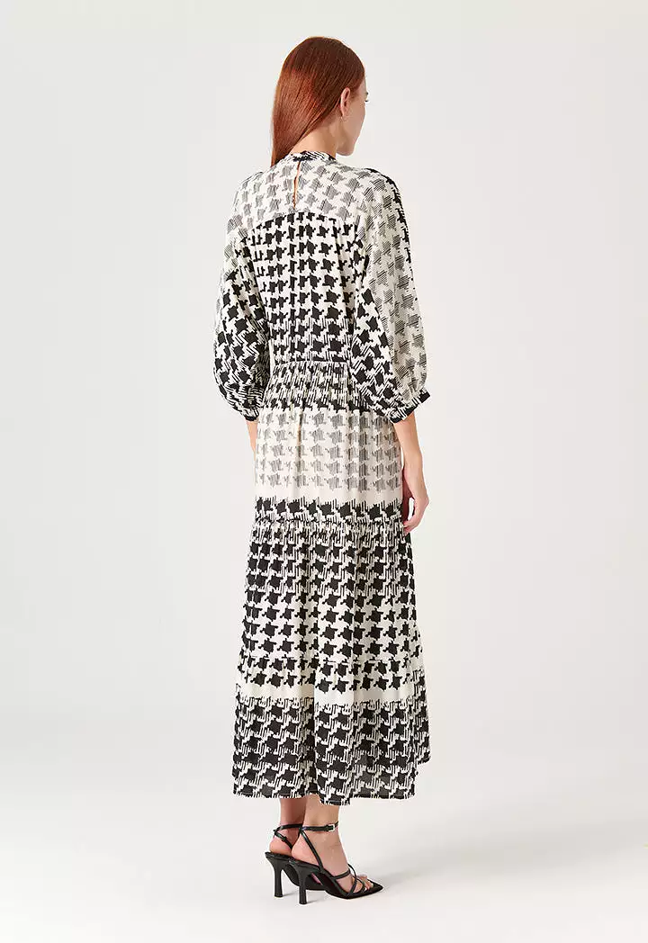 All Over Contrast Abstract Printed Dress