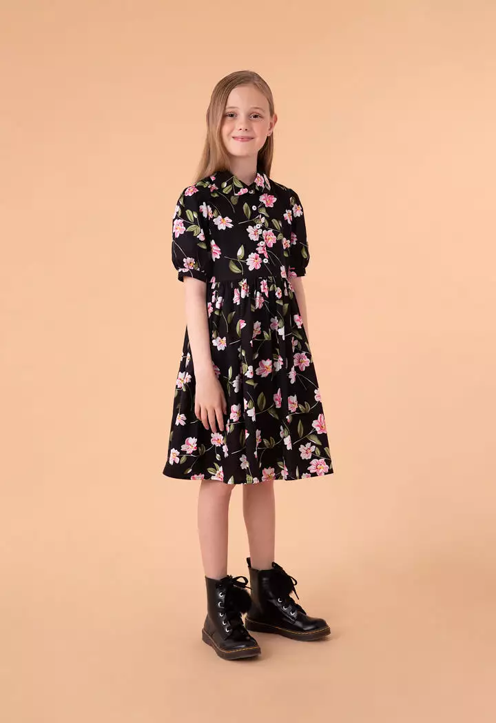 Baby Collar Floral Printed Dress