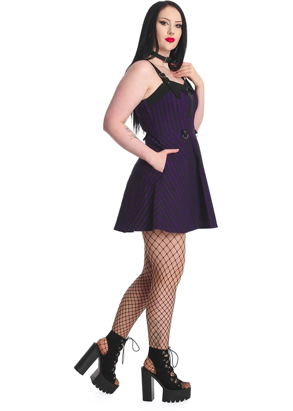 Banned Spooky Nightwalks 50's Swing Dress Purple