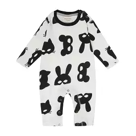 Black & White Knit Animal Mask Playsuit