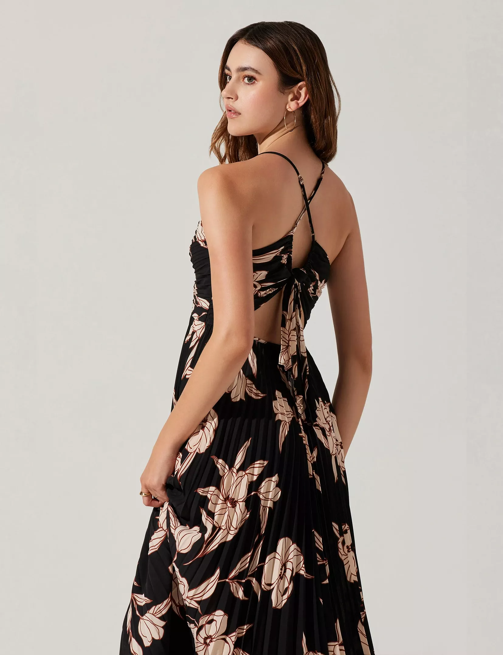 Blythe Midi Dress, Black Floral