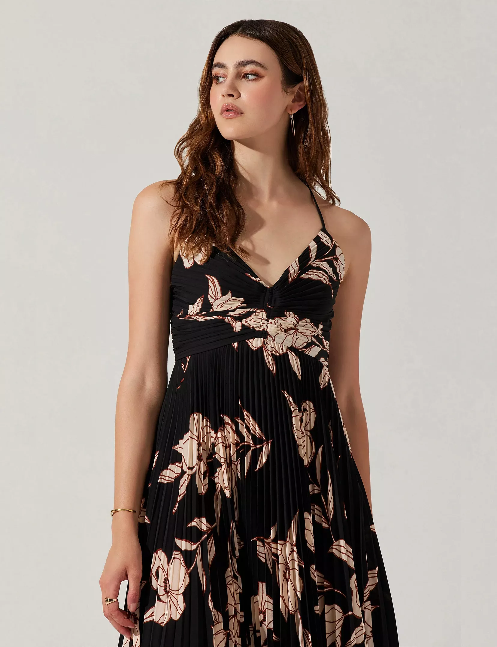 Blythe Midi Dress, Black Floral