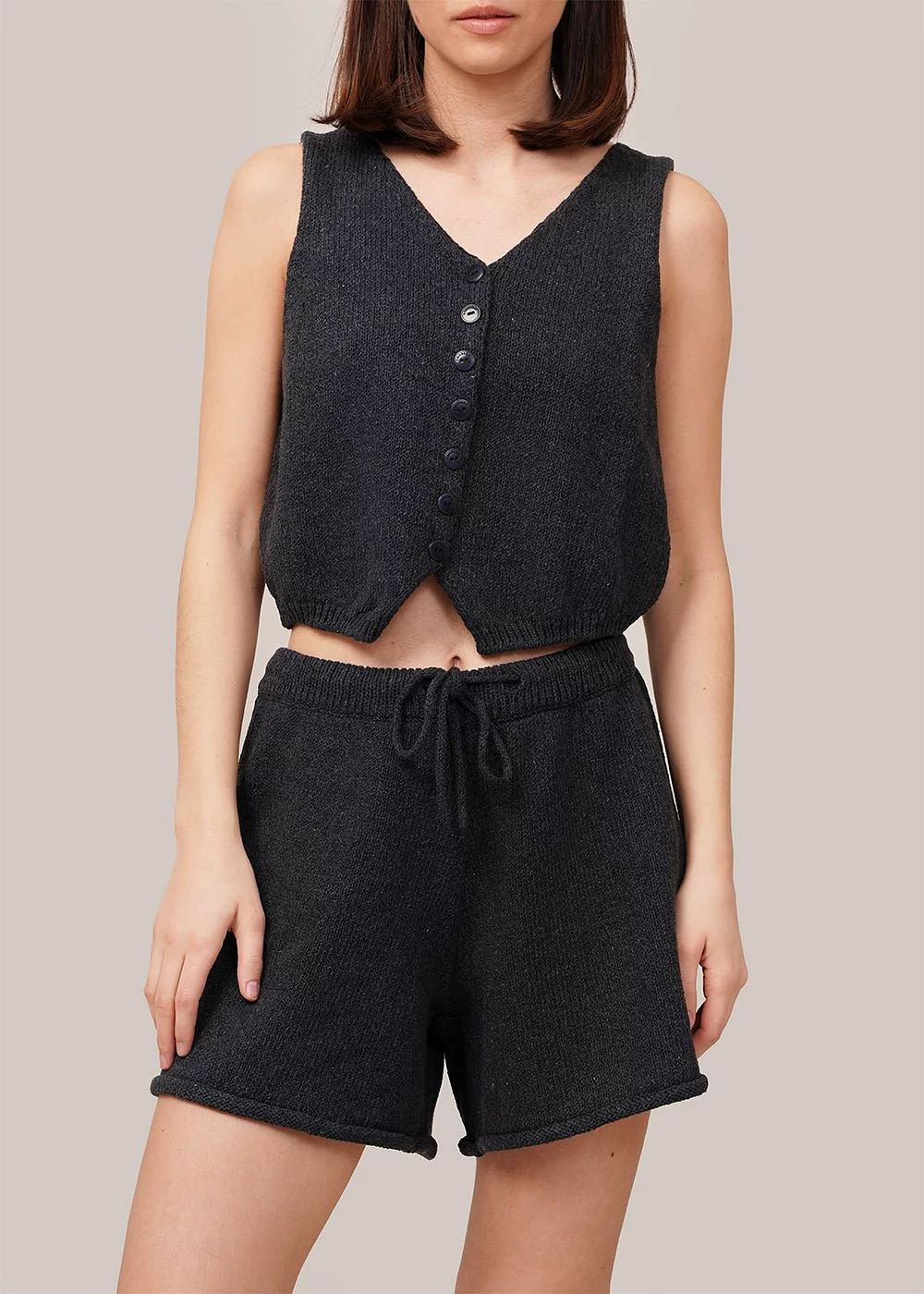 Charcoal Heather Cotton Waistcoat