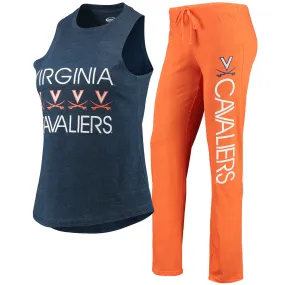 Concepts Sport Virginia Cavaliers Women's Orange/Navy Tank Top & Pants Sleep Set