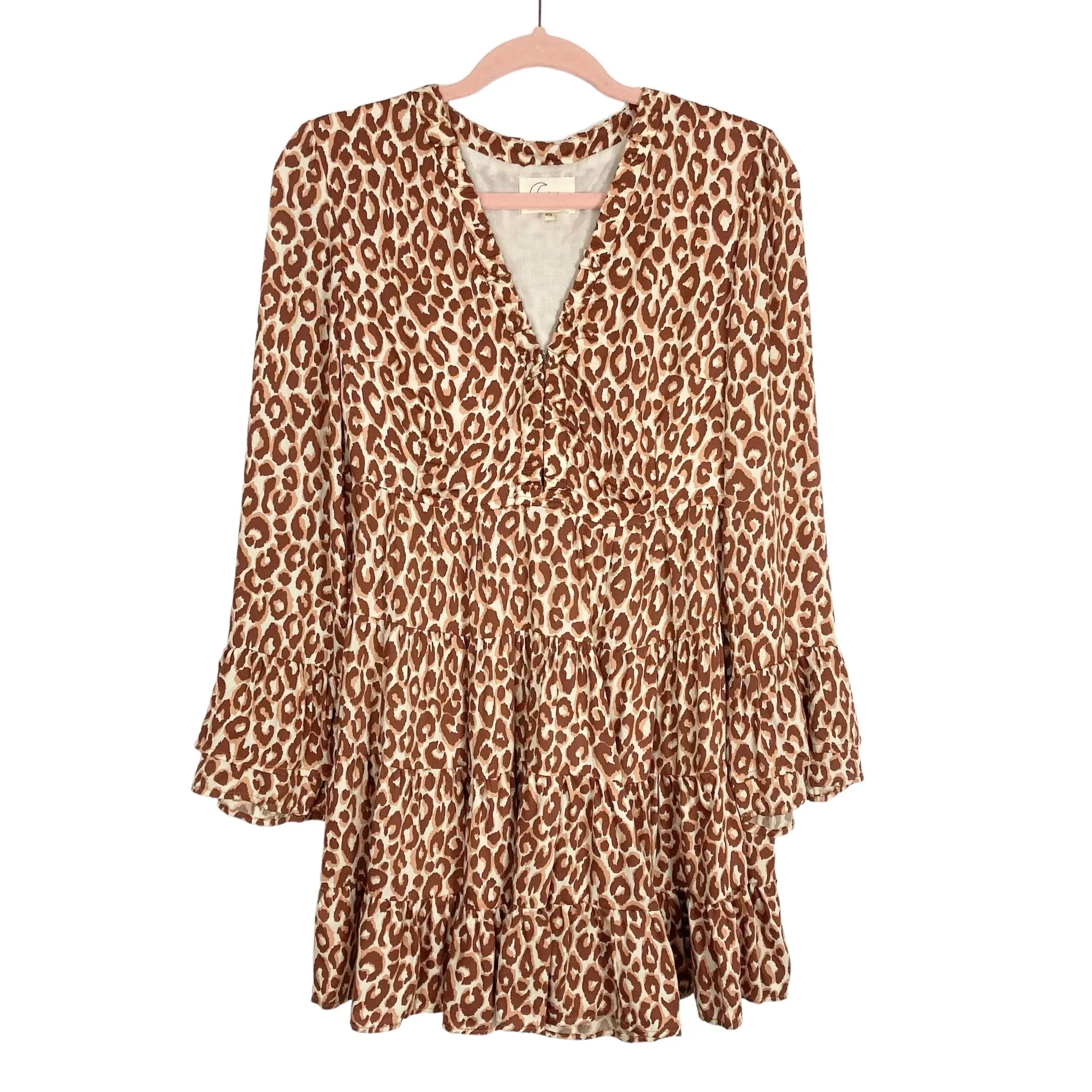 Coven & Co. Animal Print Hook and Eye Closure Front Dress- Size XS