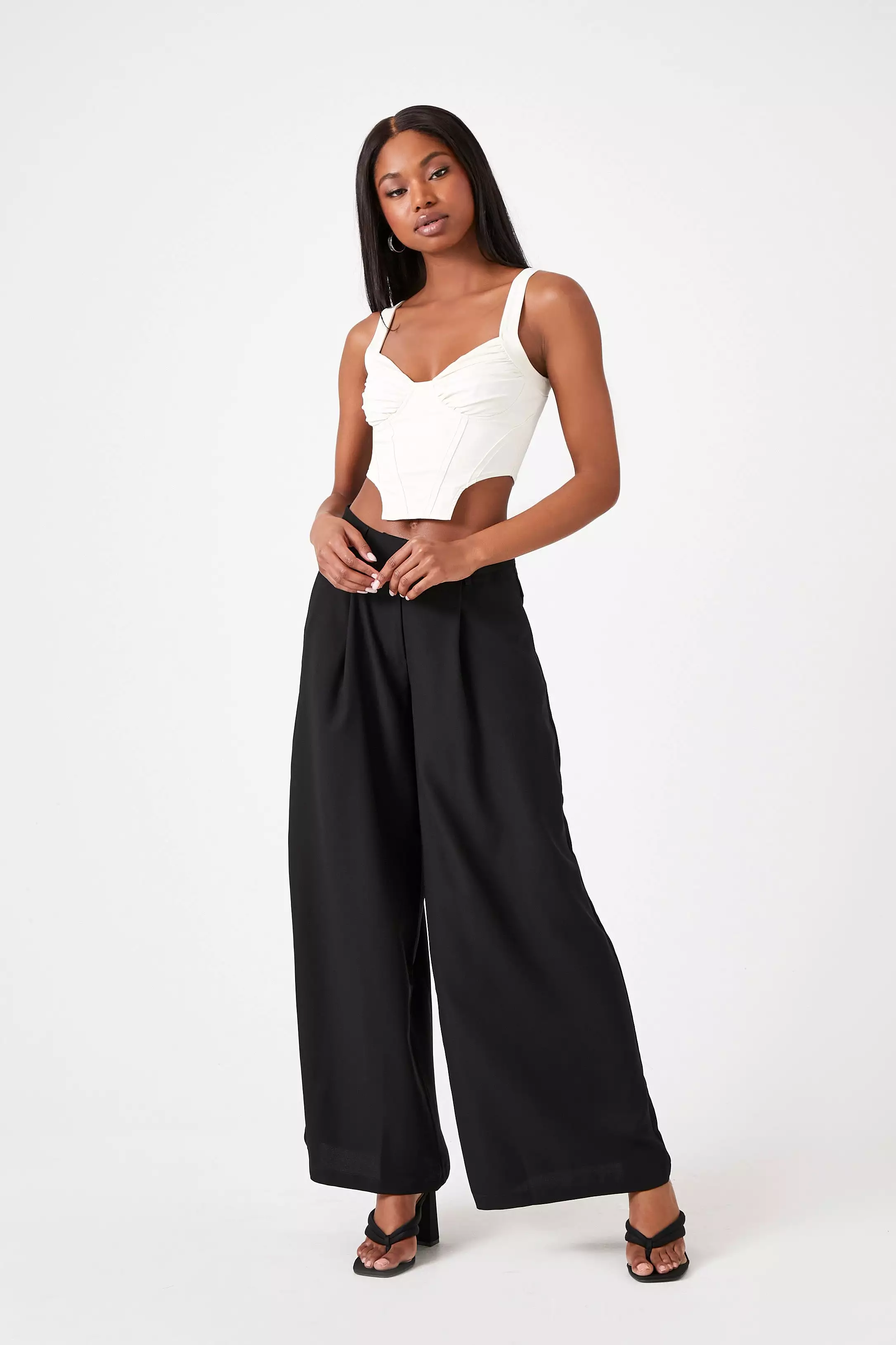 Crepe Wide-Leg Trousers