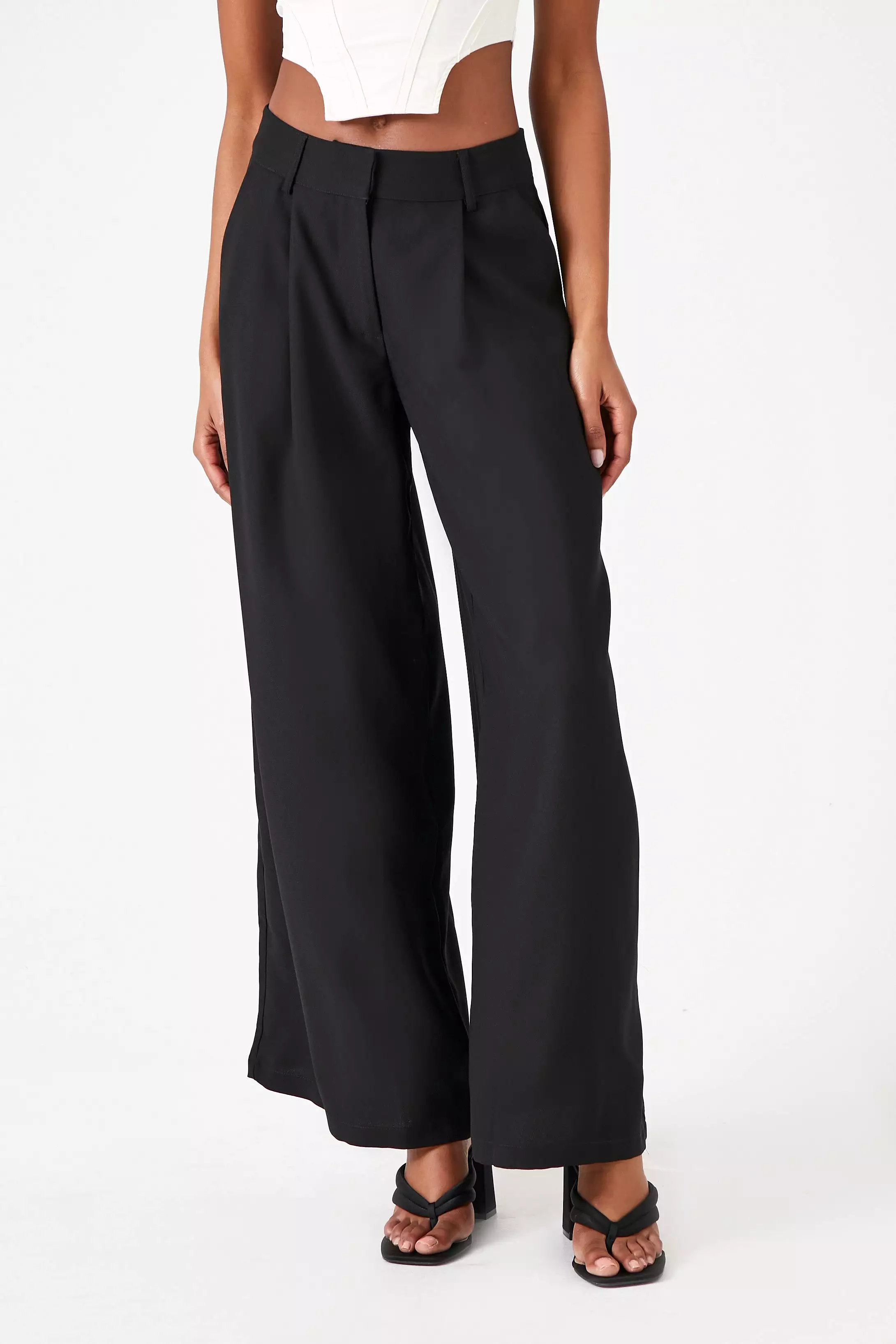 Crepe Wide-Leg Trousers