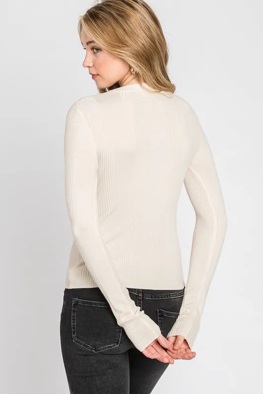 CREW NECK RIBBED SWEATER