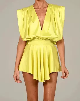 Deep V Neck Loose Short Playsuit