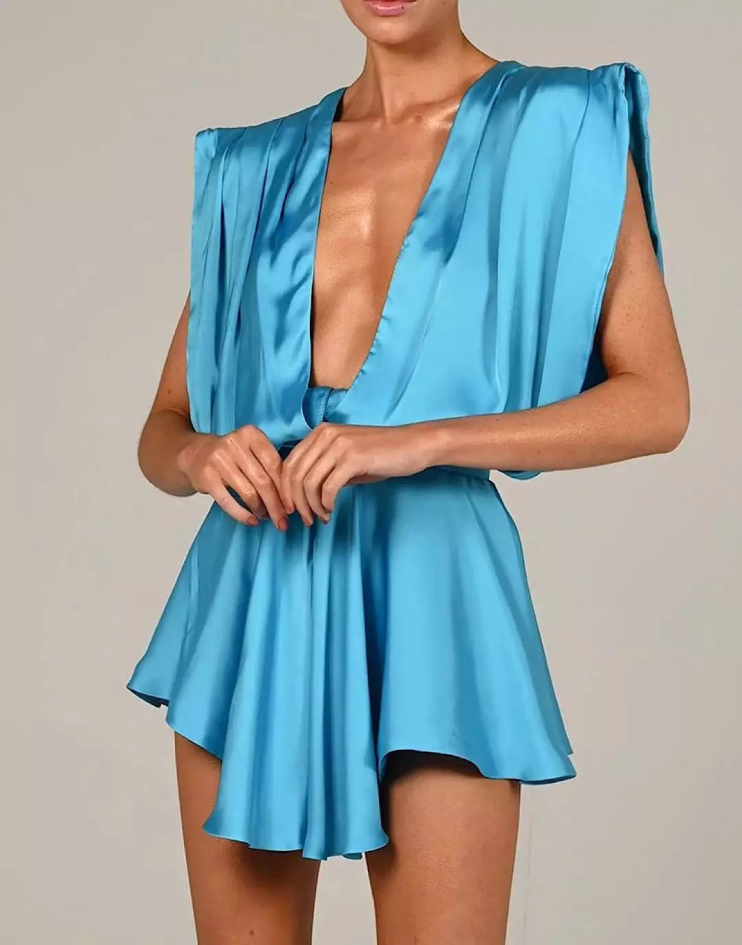 Deep V Neck Loose Short Playsuit