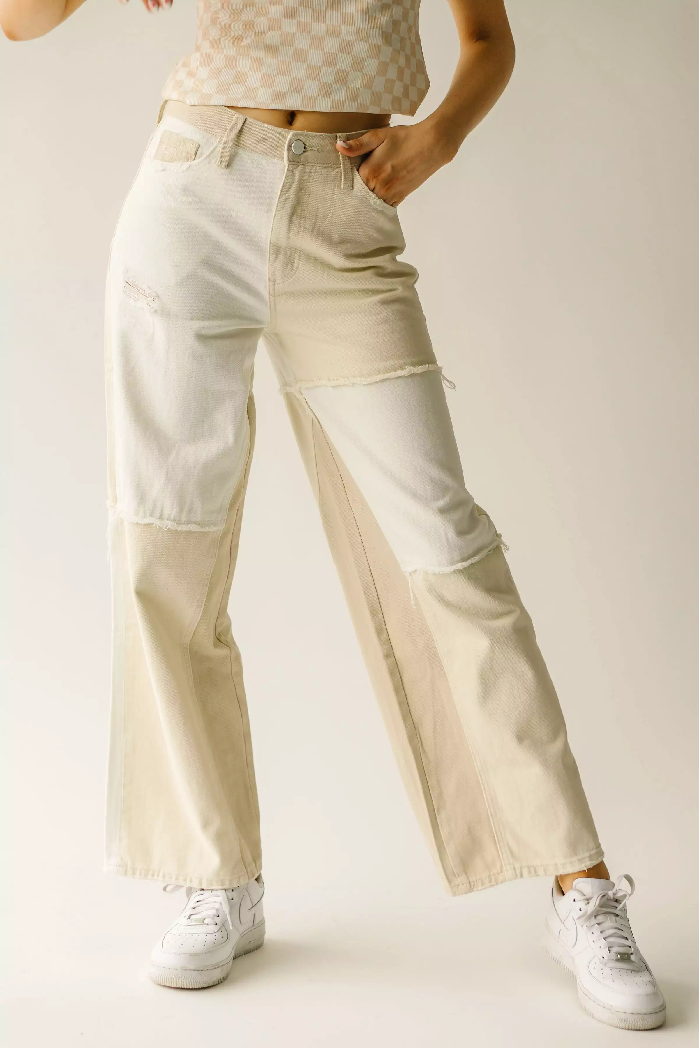 Denim: Shawna Super High Rise Wide Leg Jean in Cream