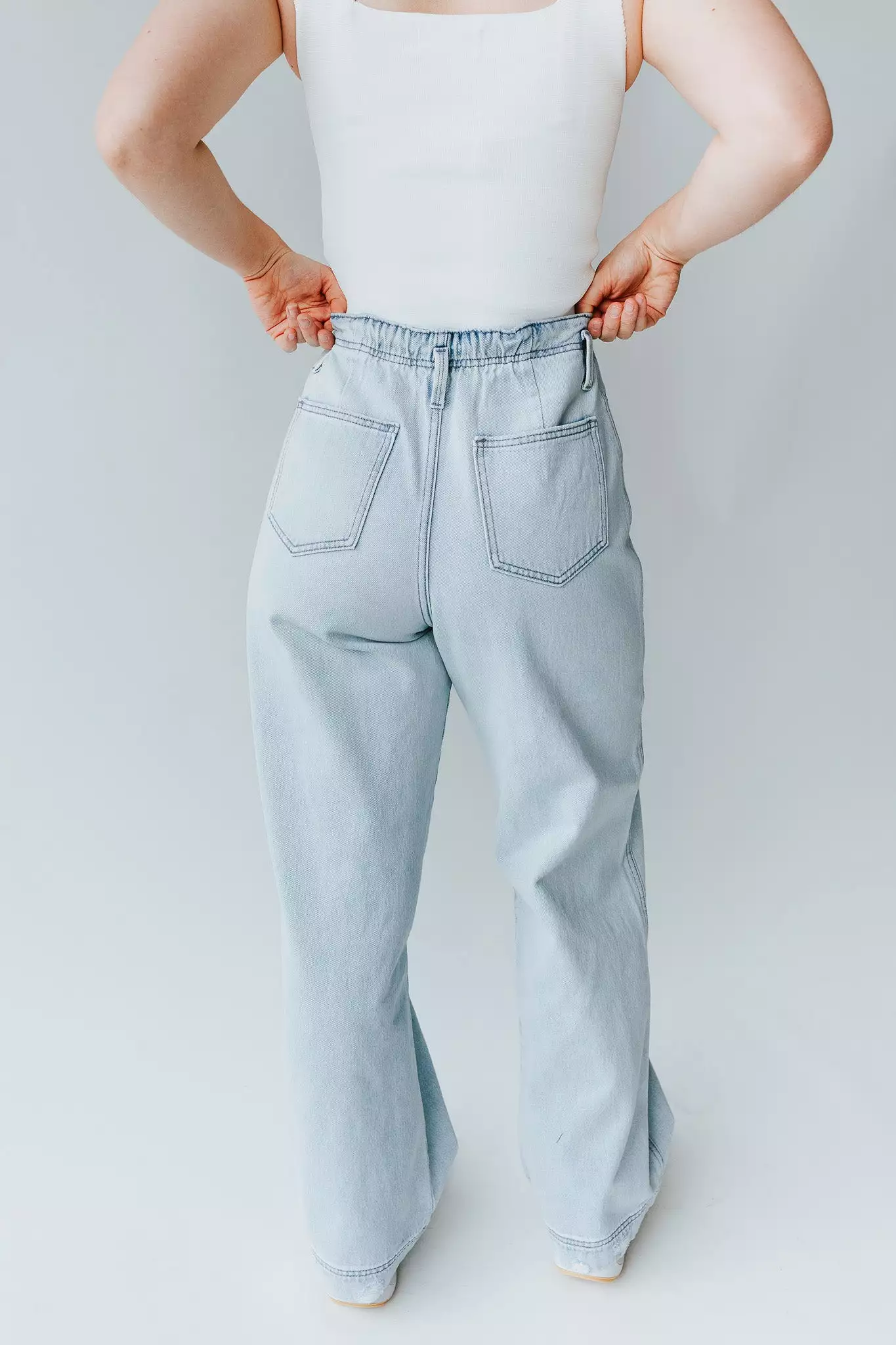 Denim: Toledo High Rise Wide Leg Jean in Light Blue