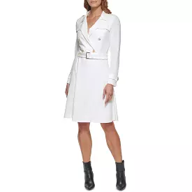 DKNY Womens Double-Breasted Above Knee Wrap Dress