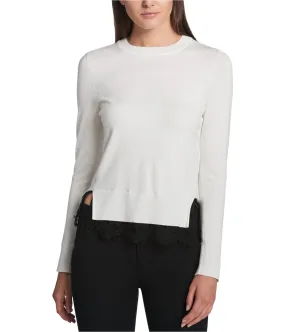 Dkny Womens Lace Trim Pullover Sweater