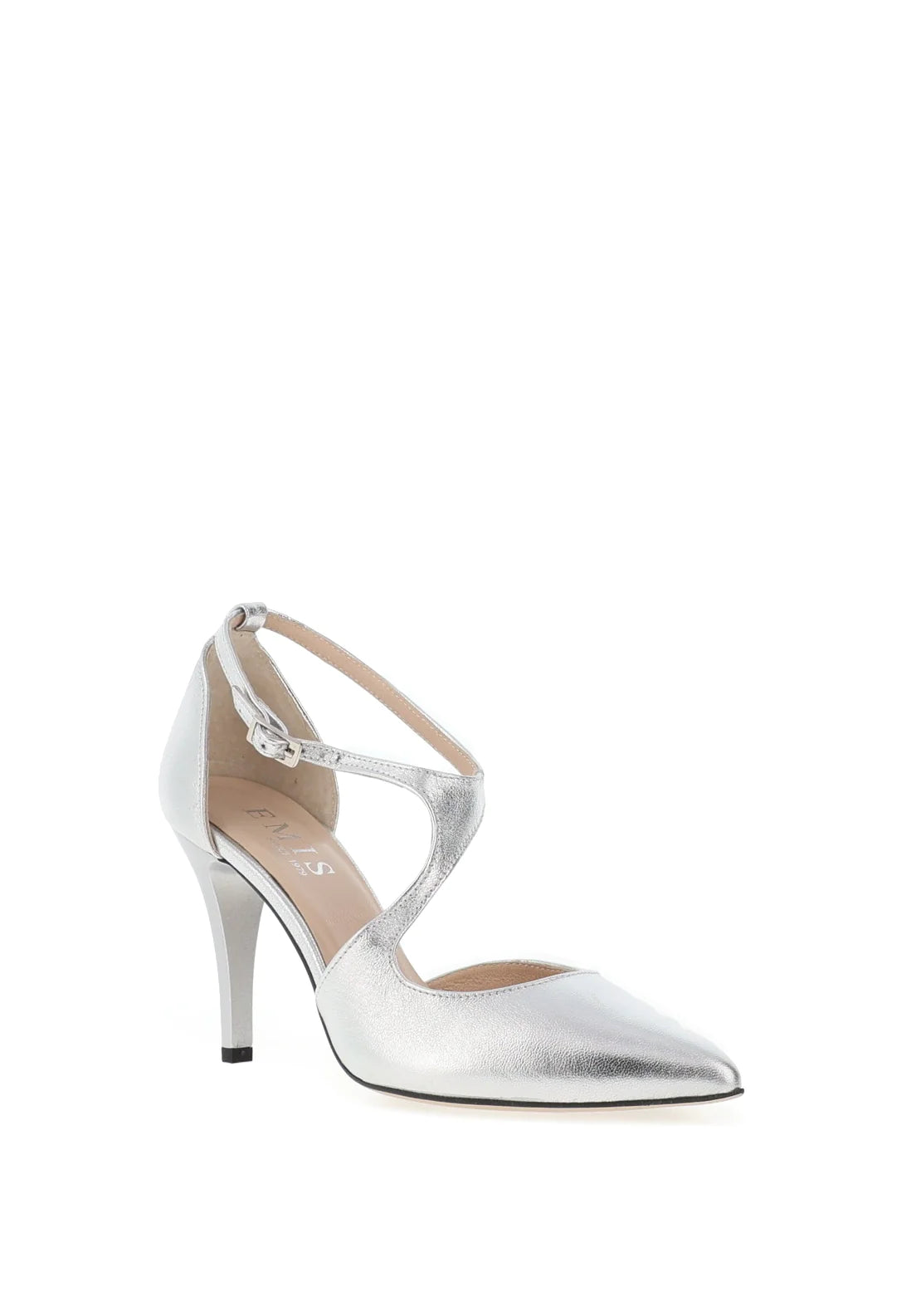 EMIS Leather Wrap Heels Silver