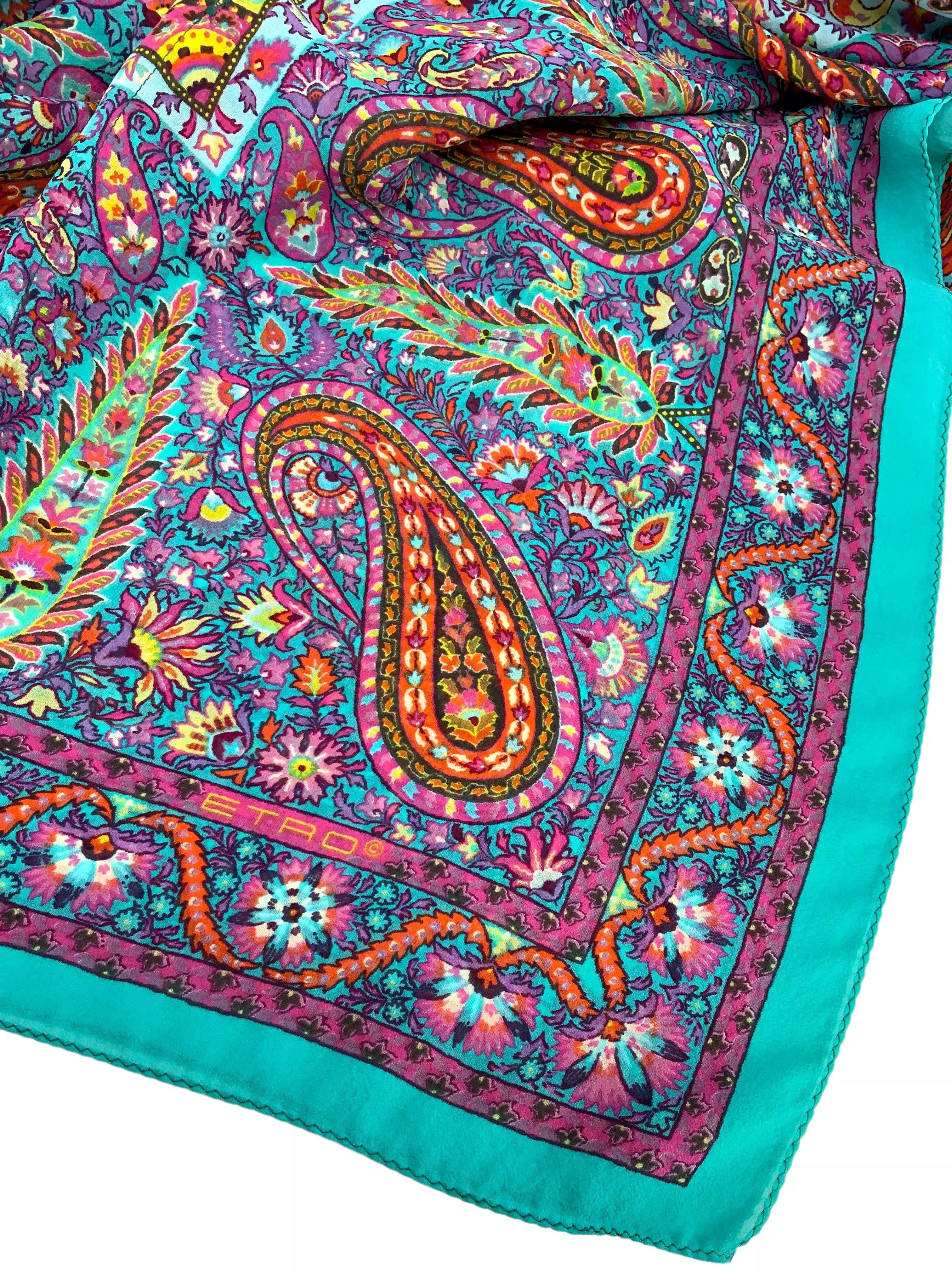 ETRO Paisley Printed Silk Poncho