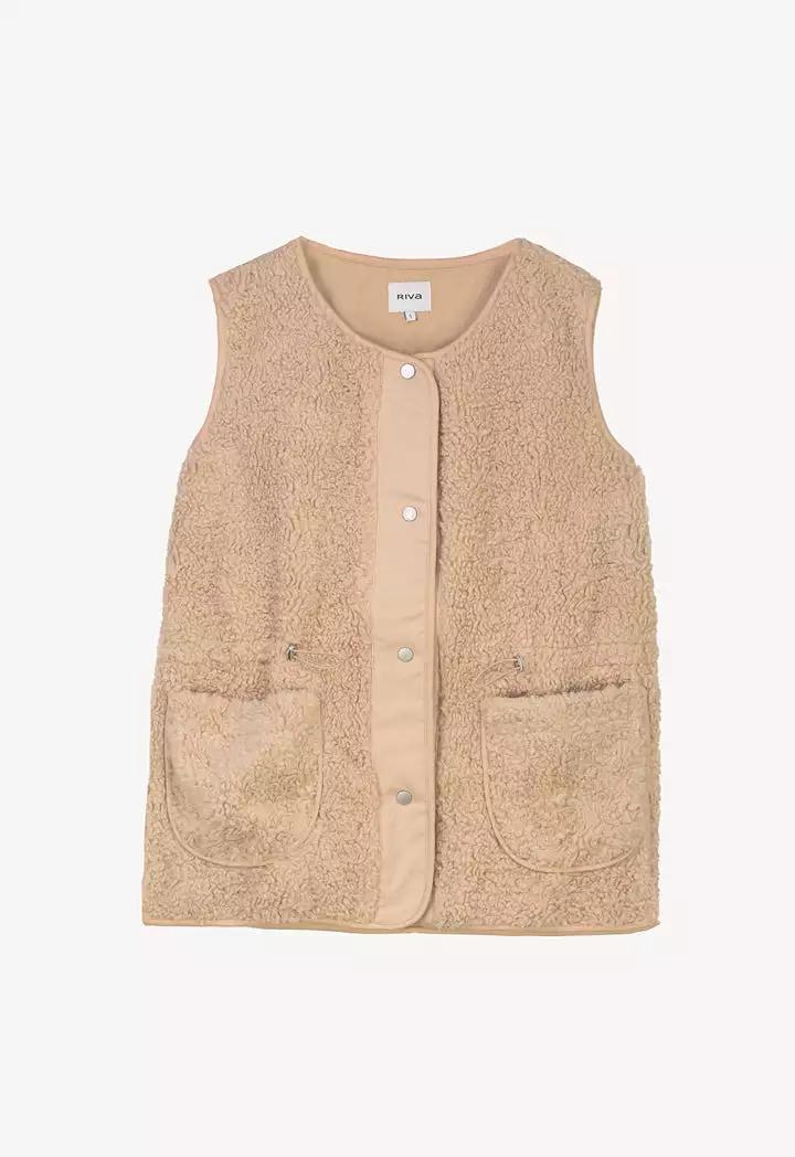 Faux Sheep Fur Hem Gilet