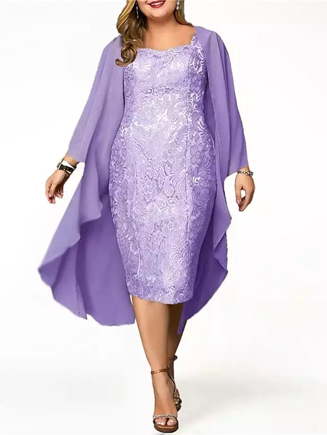 Flattering Plus Size Lace Dress for Winter Occasions