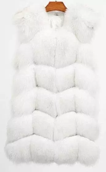 Genuine Zig Zag Paneled Fox Fur Vest Gilet