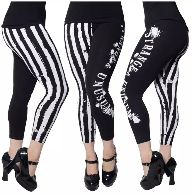 Gothic Women's Stripe Capri Leggings - Unique & Stylish