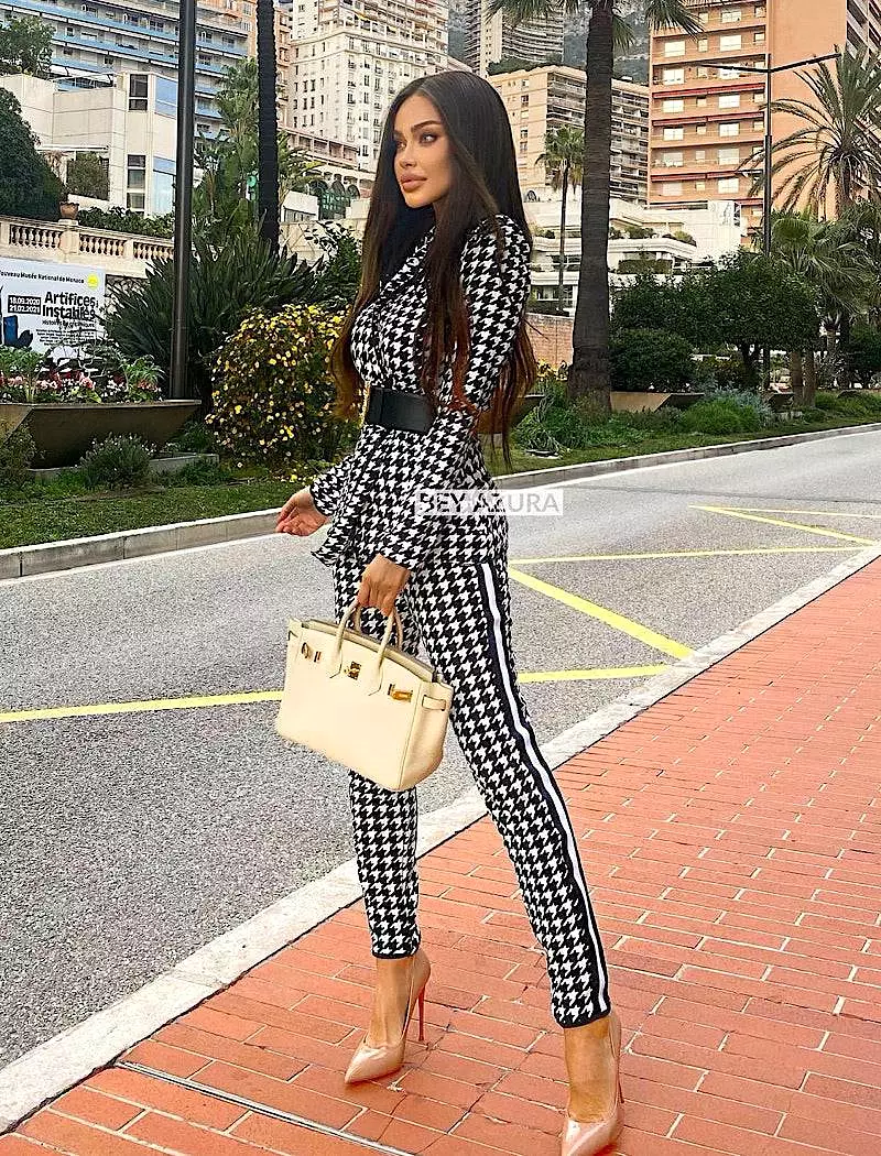 Houndstooth Lightweight Jacket and Pants Set