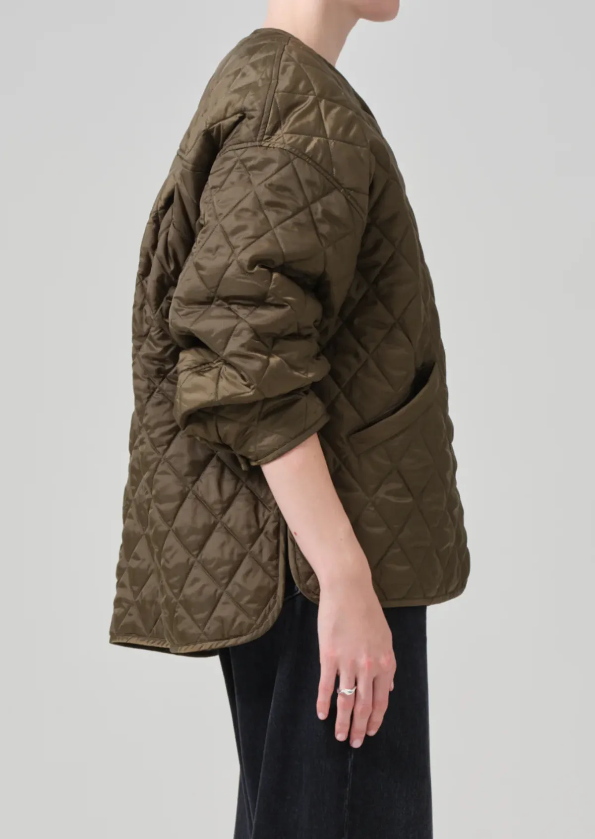 Huntleigh Quilted Coat - Army