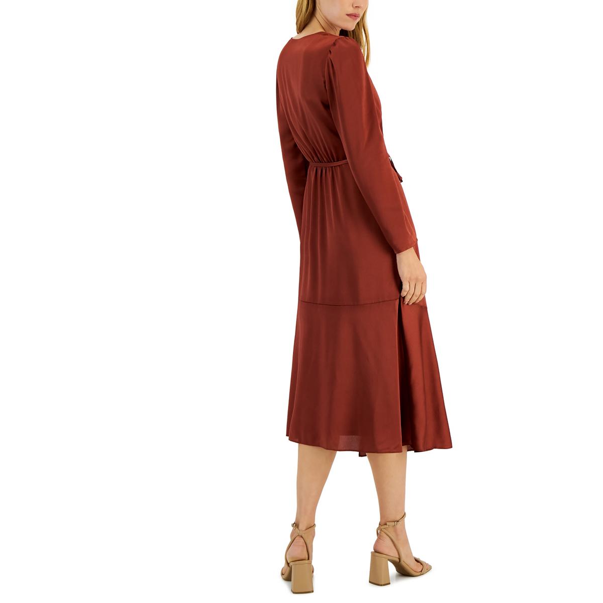 INC Womens Belted Midi Wrap Dress