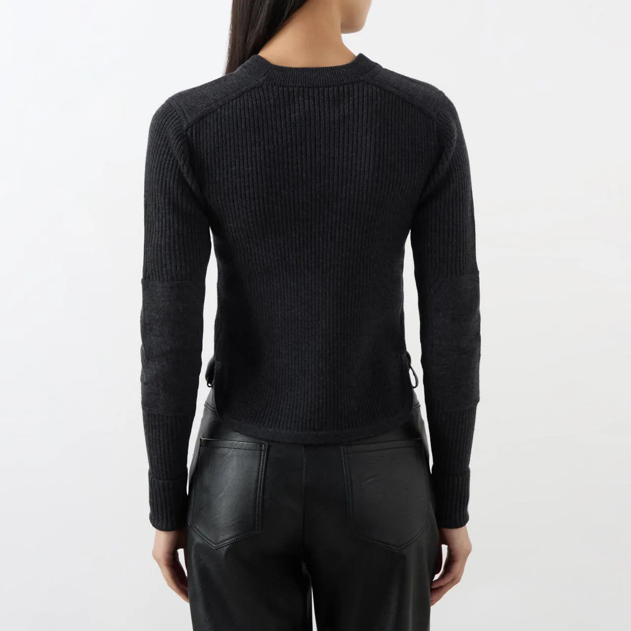 ISABEL MARANT ÉTOILE Gabyne Ribbed Knit Sweater - Dark Grey