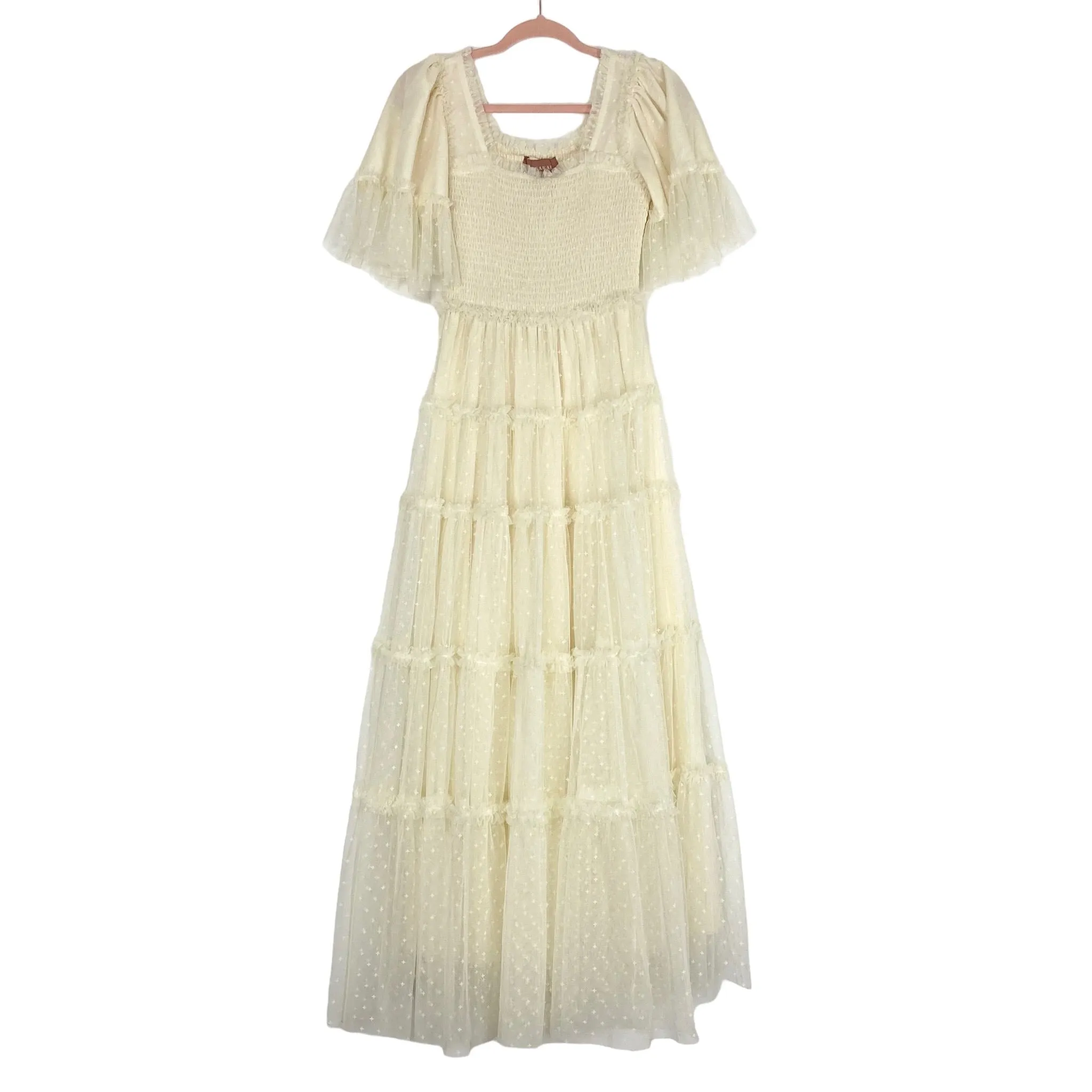 Jessakae Antique White Smocked Bodice Tulle Dress- Size XS (sold out online)