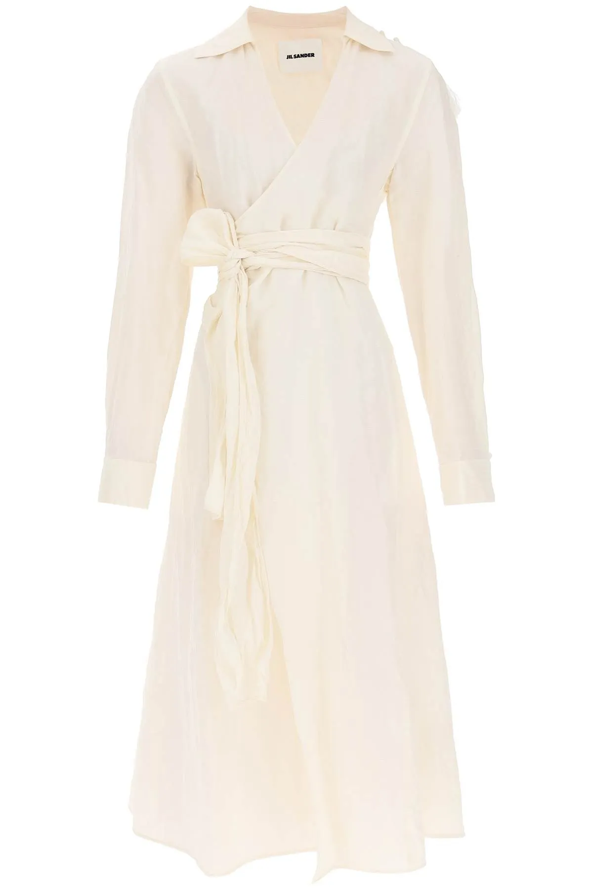 Jil Sander Tied Waist Wrap Midi Dress