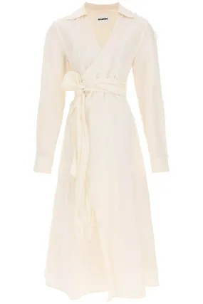 Jil Sander Tied Waist Wrap Midi Dress