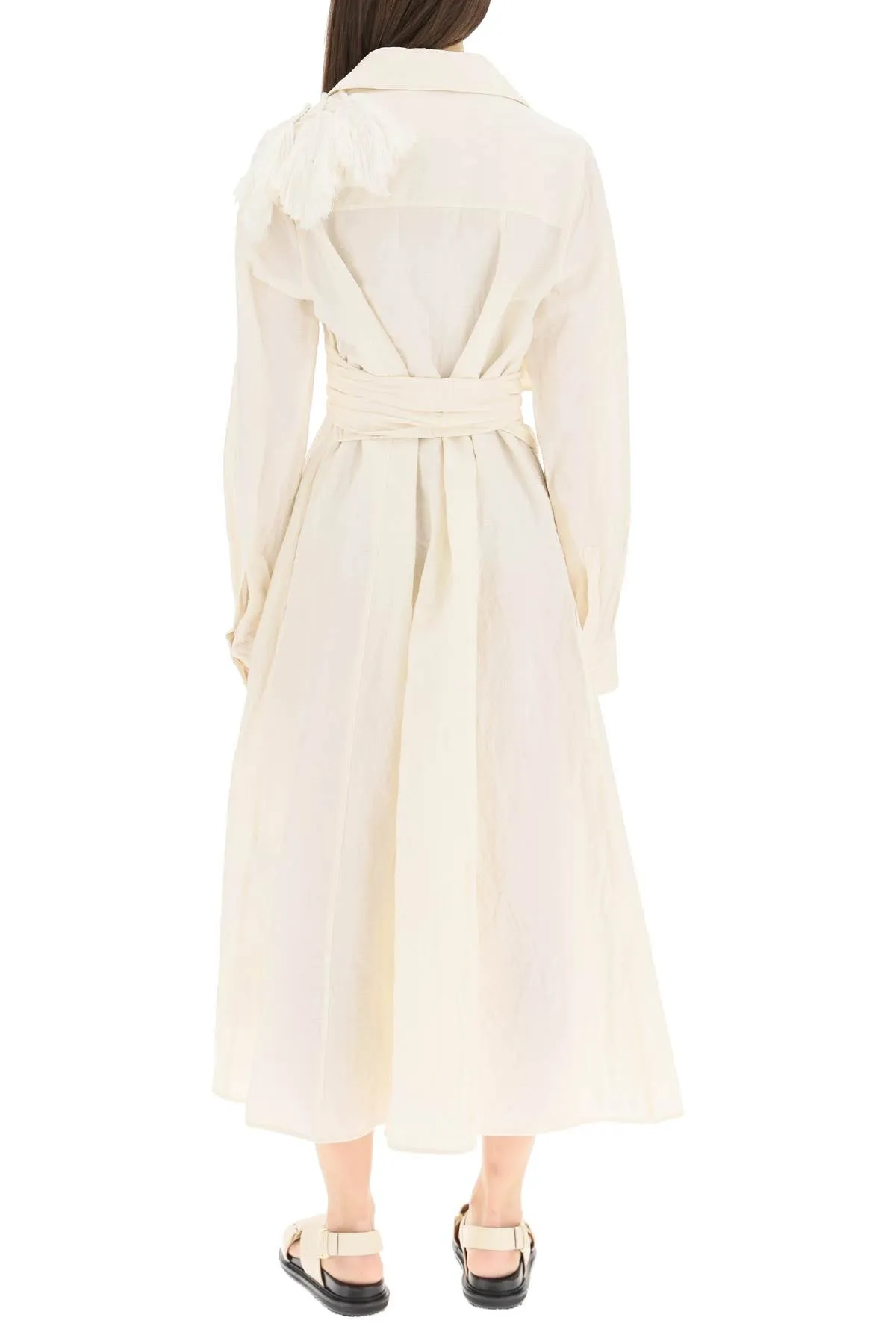 Jil Sander Tied Waist Wrap Midi Dress