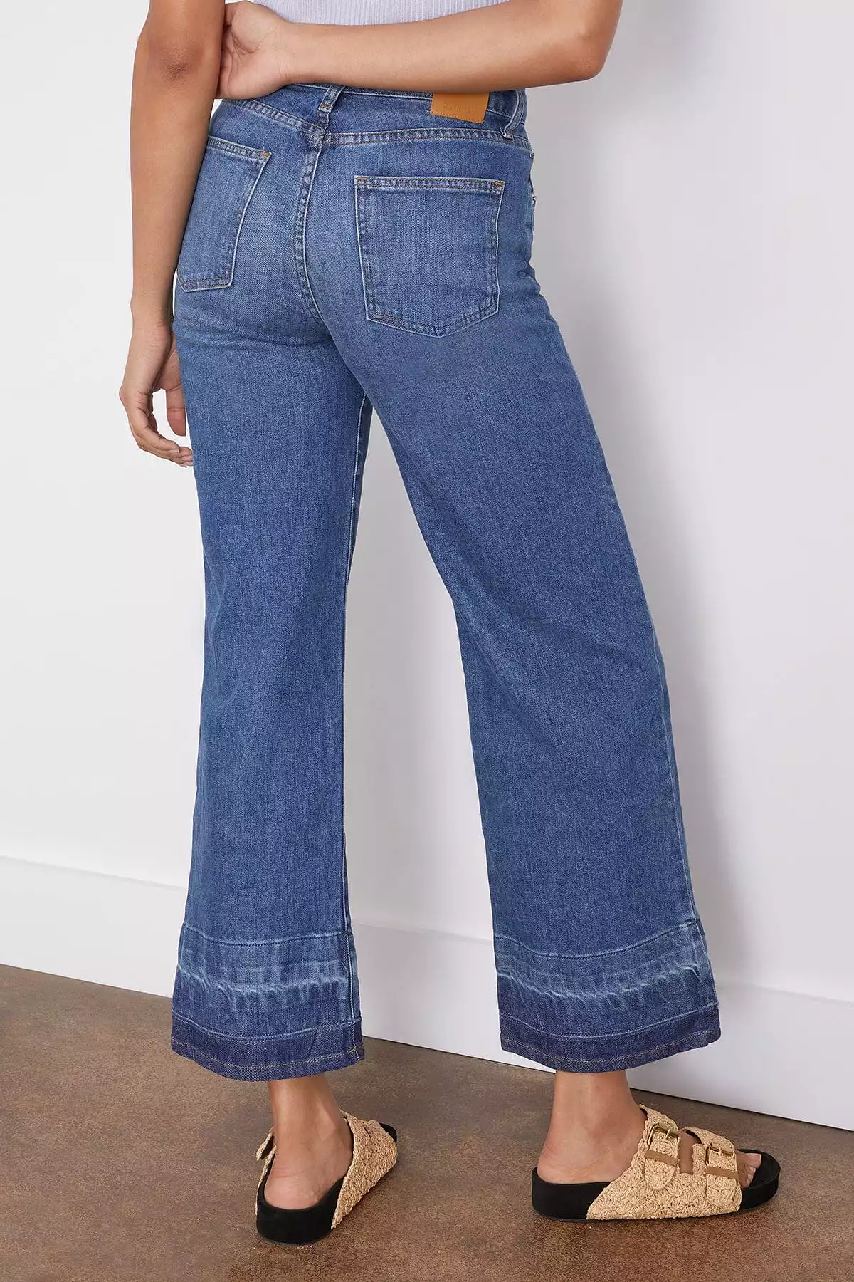 Jude Mid Rise Crop Wide Leg Jean in Coronado