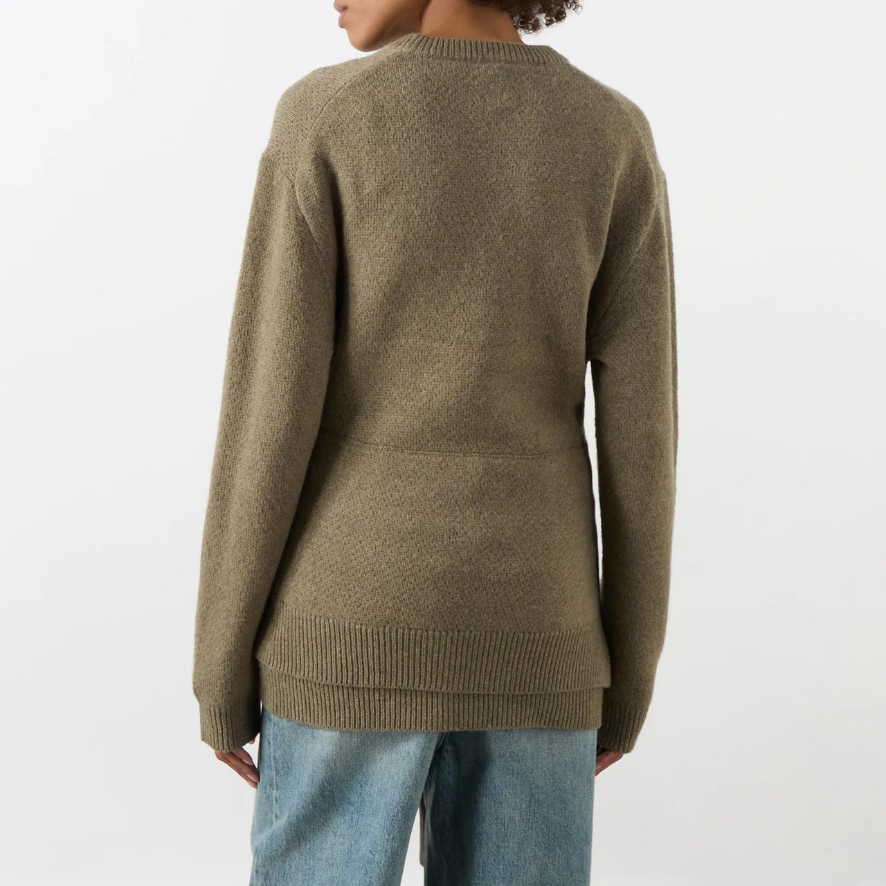 JW ANDERSON Draped Tie-Front Sweater - Khaki