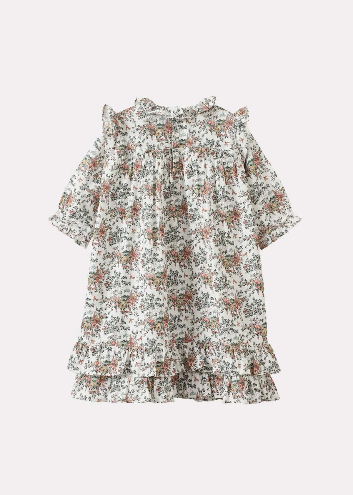 Kids Caramel HELIOS CHILDREN'S COTTON DRESS - LIBERTY MINIATURE WONDERLAND