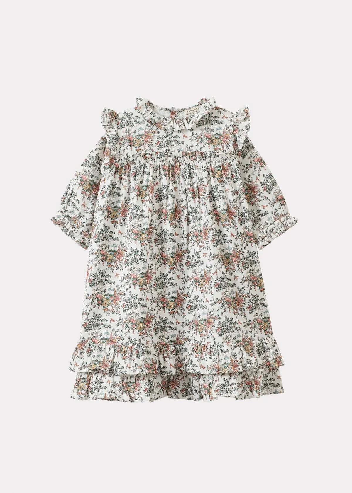 Kids Caramel HELIOS CHILDREN'S COTTON DRESS - LIBERTY MINIATURE WONDERLAND