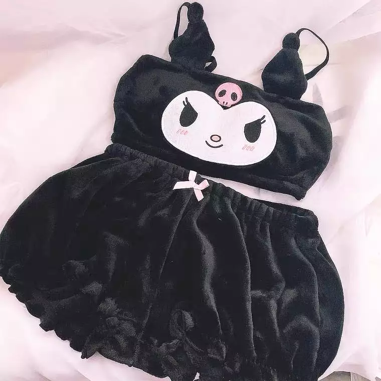 kuromi my melody lingerie pumpkin pants set