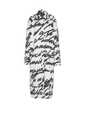 Long reversible coat with Love Letter print