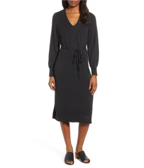 Lucky Brand Womens V-Neck Sweater Dress