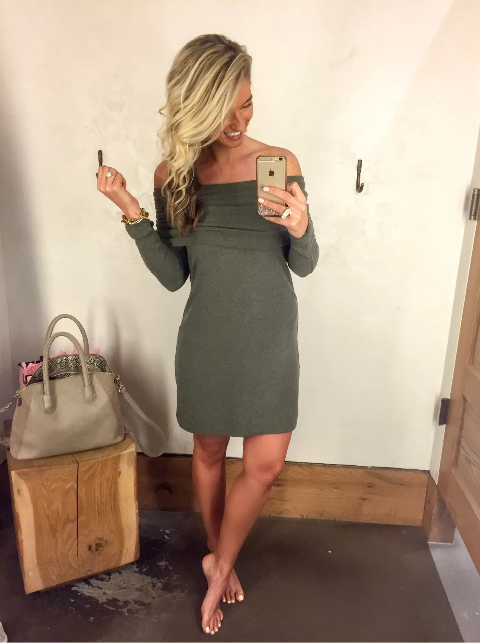 Michael Stars Olive Off the Shoulder Tunic Dress NWT- Size XS (sold out online)