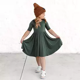 MID SLEEVE TWIRL- Moss