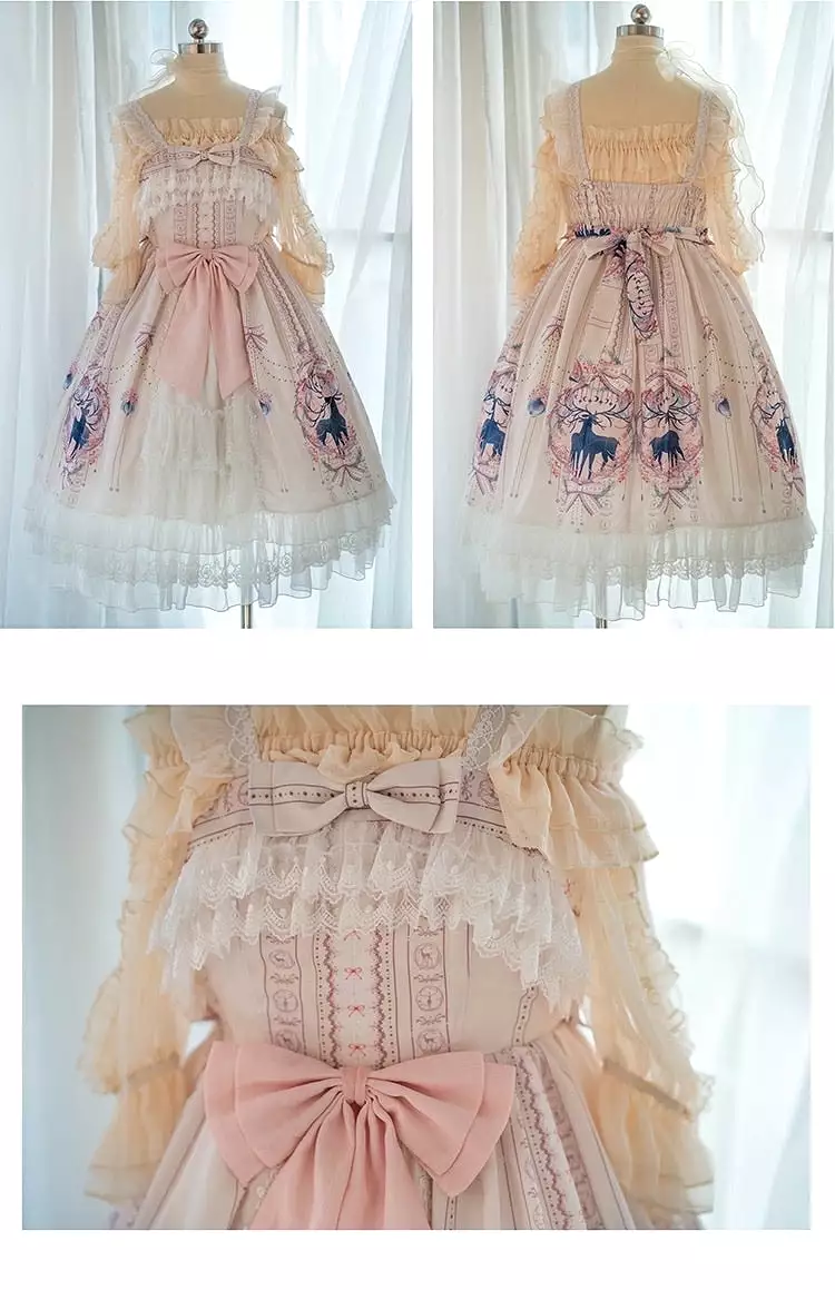 Nara deer Lolita JSK dress (no sleeves) plus kawaii plus size