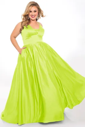 Neon Lights Plus Size Evening and Formal Dress with Pockets