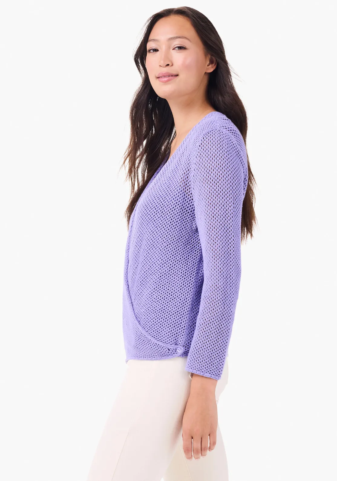 Nic + Zoe cardigan, mesh 4-way solid