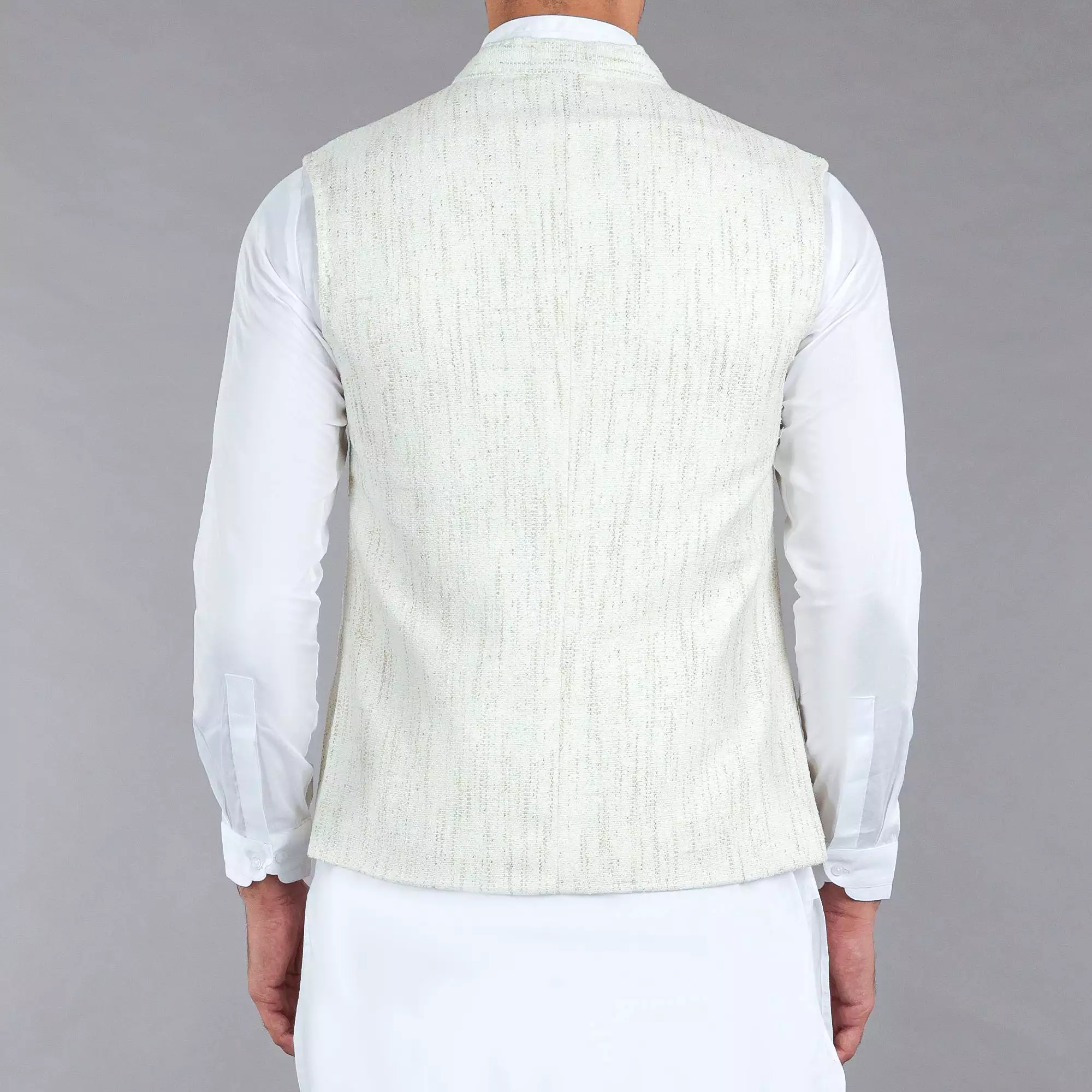 Off White Khaddar Waistcoat