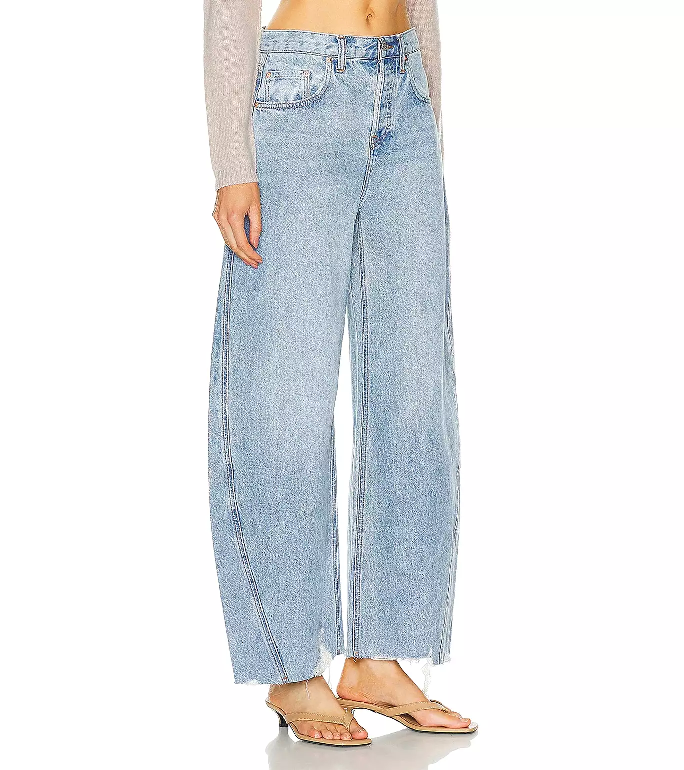 Paola Barrel Leg Jean  in Skyline