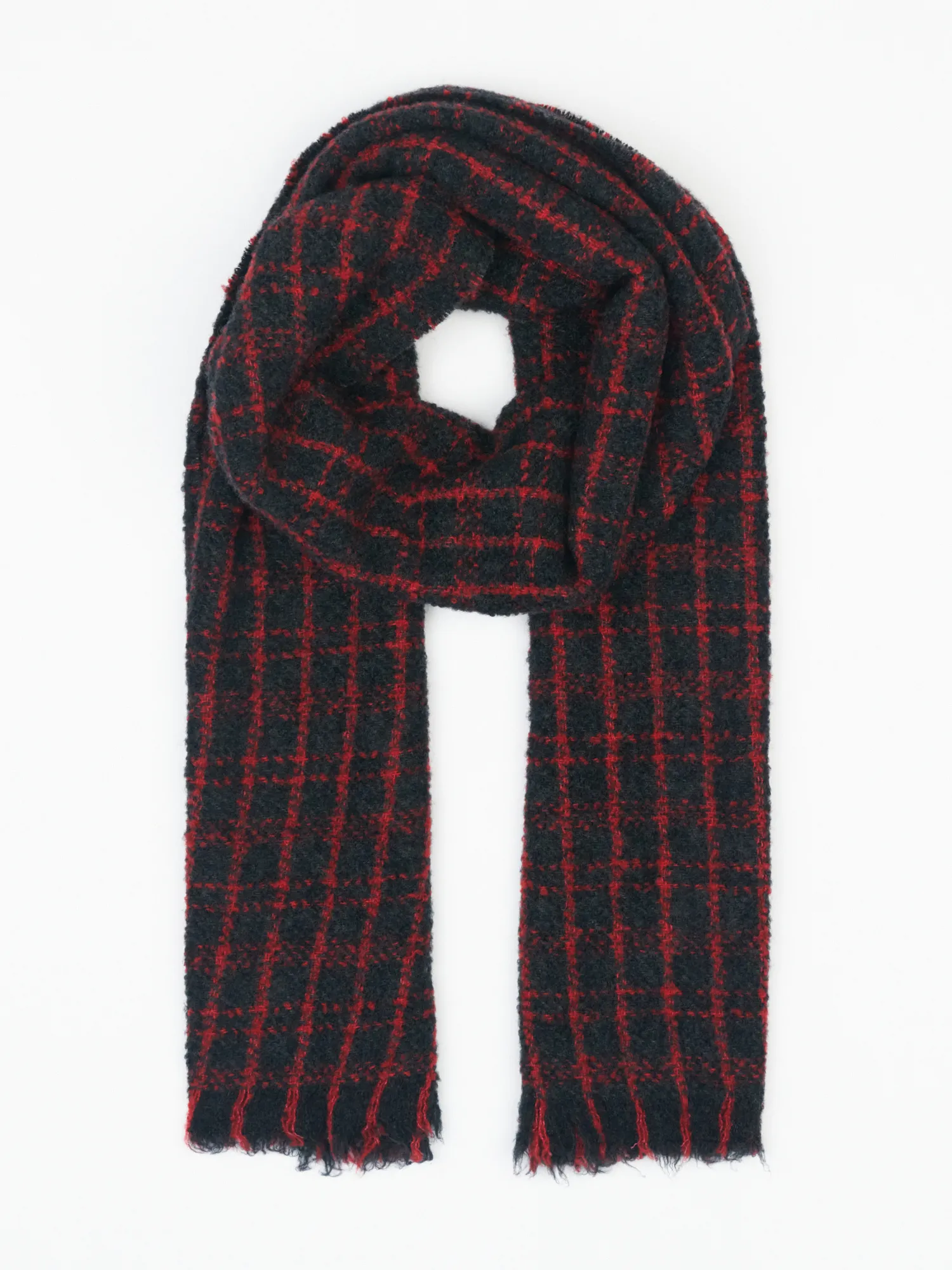 Paris Scarf Red/ Charcoal 